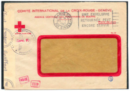 FRANCE.1943.F.M. "C.I.C.R./ SERVICE "F" GENÈVE (SUISSE)  POUR  PARIS. CENSURE ALLEMANDE. - Guerre De 1939-45