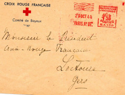FRANCE.1944.  DE PARIS. "CROIX-ROUGE FRANÇAISE - COMITÉ DE BAYEUX".(CALVADOS) - Guerra De 1939-45