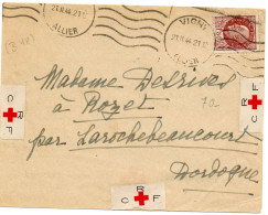 FRANCE.21/2/1944. RARE TELEGRAME Du ."SERVICE TÉLÉGRAPHIQUE * CROIX-ROUGE FRANÇAISE".VICHY (ALLIER) - Red Cross