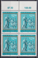 1979 , Mi 1606 ** (7) -  4 Er Block Postfrisch - 200 Jahre Gehörlosenbildung In Österreich - Nuevos