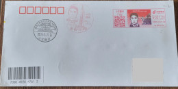 China Cover "Lu Nan Heroes~Hong Zhenhai" (Tengzhou, Shandong) Colored Postage Machine Stamped First Day Actual Delivery - Briefe