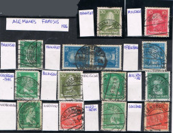 55225. Lote 14 Sellos Personajes Famosos, ALEMANIA  Weimar 1926, Distintos Fechadores, Dater, Daten º - Used Stamps