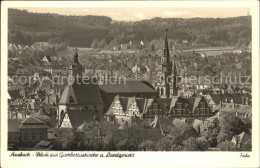 72062810 Ansbach Mittelfranken Blick Zur Gumbertuskirche Und Landgericht Ansbach - Ansbach