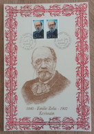 FDC Sur Encart AMIS - YT N°3524 - EMILE ZOLA - 2002 - 2000-2009