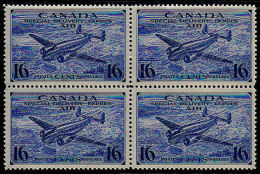 C5013 CANADA 1942, SG S13 Ultramarine, Special Delivery, Air  MNH Block Of 4 - Entrega Especial/Entrega Inmediata