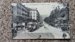 CPA SAN SEBASTIAN LA ALAMEDA ED LL 112 TRANWAY ATTELAGES ANIMATION  BOULEVARD - Tram