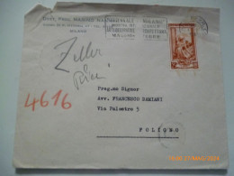 Busta Viaggiata Da Milano A Foligno "Dott. Proc. MARINO NANNI" 1951 - 1946-60: Poststempel