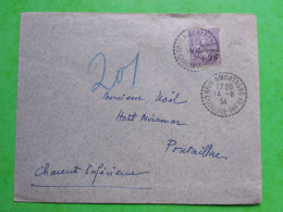 CAISSE D’AMORTISSEMENT N° 276 +25C/50C VIOLET SEUL SUR LETTRE DE BRIE/ MORTAGNE CHARENTE INFÉRIEURE - Otros & Sin Clasificación