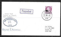 1984 Paquebot Cover, Sweden Stamp Used In Kiel, Germany (26.9.84) - Cartas & Documentos