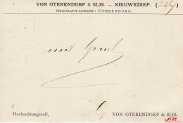 25 JUL 92  BK G 27 V Helder Naar Marne Holstein  Met Part Bedrukking Van Oterendorp & Slis - Nieuwediep - Postwaardestukken