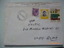 Busta Viaggiata Da Cagliari  A Roma "UN.I.FI.L - STUDIO FILIATELICO NUMISMATICO SARDO" 1977 - 1971-80: Marcophilie