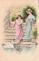 ILLUSTRATEURS _S29138_ ?? - 2 Femmes Regardant Un Cygne - Other & Unclassified