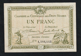 BB (1914/1924): Chambre De Commerce Des Deux Sèvres Niort (Dpt 79) Billet De 1F De 1916, La Meilleure Valeur - Cámara De Comercio