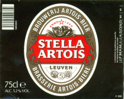 Oud Etiket Bier Stella Artois 75 Cl - Brouwerij / Brasserie Artois Te Leuven - Beer