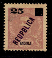 ! ! Angola - 1912 D. Carlos Local Republica (ERROR REUPBLICA) 25 R - Af. 117b - MH (km039) - Angola