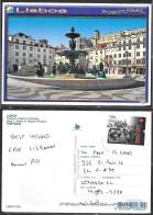 Lisbon King Pedro IV Square, Mailed To USA - Lisboa
