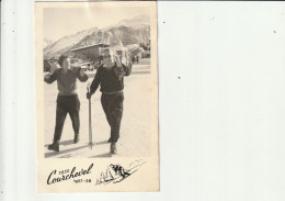 Photo 1957-58 Courchevel 73 - Station De Ski - Couple Avec Skis Sur épaule - Places