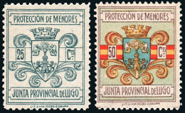 Lugo - Guerra Civil - Em. Local Nacional - Allepuz * 31 + 35 - "Protección De Menores" - Nationalistische Uitgaves
