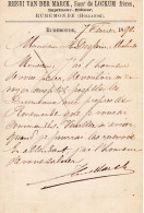 8 FEB 90 Bk G27  V. Roermond N Malines  Met Part. Bedrukking Henbri Van Derv Marck, Succr De Lockum Frères - Postal Stationery