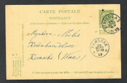 Gele Briefkaart Ster Relais Kemseke St Nicolas Kolen Charbon Melis - Tarjetas 1909-1934