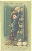 Boy Taking Coins From Seif, Pre 1913 - Monete (rappresentazioni)
