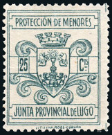 Lugo - Guerra Civil - Em. Local Nacional - Allepuz ** 31 - "25 Cts. Protección Menores" - Nationalistische Uitgaves