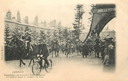 LUNEVILLE INAUGURATION DU MONUMENT ERCKMANN  LE GENERAL ANDRE SE RENDANT A LA REVUE - Luneville