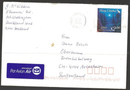 2005 $2 Christmas, Mt. Wellington (11 Dec 2005) To Switzerland - Cartas & Documentos