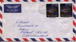1979 Pair 35 Cents Picton Harbor, Birkenhead (2 Au) To Czech - Cartas & Documentos