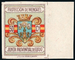 Lugo - Guerra Civil - Em. Local Nacional - Allepuz * 35 S/dentar - "50 Cts. Protección Menores" - Nationalist Issues