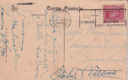 1920 Cartolina Di ANVERSA Con Annullo Meccanico Per La VII  OLIMPIADE  DI ANVERSA - Verano 1920: Amberes (Anvers)