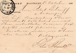 16 OCT 80 Bk G16  V. Maastricht N Anvers Met Part. Bijdruk Petrus REGOUT & Co  MAASTRICHT - Postal Stationery