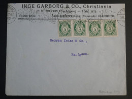 DP16 NORGE   BELLE LETTRE PRIVEE   1913 CHRISTIANA KONIGSEE  +  AFFRA. INTERESSANT - Brieven En Documenten