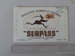 (Buvard Publicitaire - Alimentaire...) -   Biscottes Rondes " SURPASS "  à Lillers (Pas De Calais)............voir Scans - Zwieback