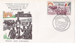 MALI N° 15 S/L.DE BAMAKO/22.9.61 - Mali (1959-...)