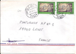 GABON N° 690x2 S/L.DE LIBREVILLE/25.2.91  POUR LA FRANCE  - Gabun (1960-...)