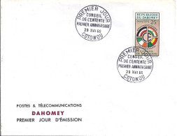 DAHOMEY N° 157 S/L.DE COTONOU/28.5.60 - Benin - Dahomey (1960-...)