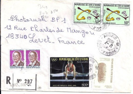 COTE D’IVOIRE N° 820/807/PA112/749x2 S/L.REC.DE ABIDJAN/17.7.89  POUR LA FRANCE - Côte D'Ivoire (1960-...)