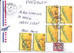 COTE D’IVOIRE N° 763x6/754 S/L.DE EHANIA/26.1.87  POUR LA FRANCE - Ivory Coast (1960-...)