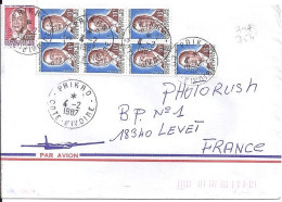 COTE D’IVOIRE N° 747x7/754 S/L.DE PRIIKRO/4.2.87  POUR LA FRANCE - Costa De Marfil (1960-...)