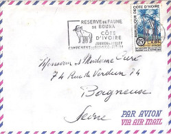 COTE D’IVOIRE N° 204 S/L.DE ABIDJAN/1962  POUR LA FRANCE  - Costa De Marfil (1960-...)