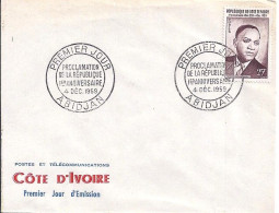 COTE D’IVOIRE N° 180 S/L.DE ABIDJAN/4.12.59  - Côte D'Ivoire (1960-...)