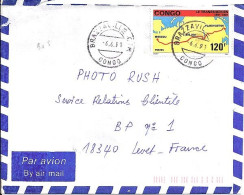 CONGO N° 903 S/L.DE BRAZZAVILLE/6.6.91 POUR LA FRANCE - Sonstige & Ohne Zuordnung