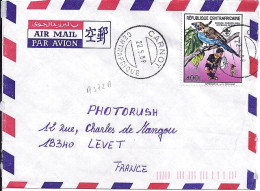 CENTRAFRIQUE N° PA372A S/L.DE CARNOT/22.5.89 POUR LA FRANCE - República Centroafricana