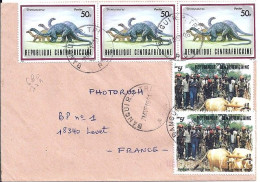 CENTRAFRIQUE N° 779x3/680x2 S/L.DE BANGUI/21.4.91 POUR LA FRANCE - Central African Republic