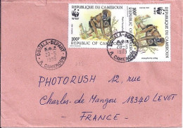CAMEROUN N° 825x2 S/L.DE DOUALA/20.5.89 POUR LA FRANCE - Kamerun (1960-...)