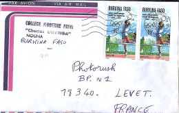 BURKINA FASO N° 744x2 S/L.DE OUAGADOUGOU/31.1.89  POUR LA FRANCE - Burkina Faso (1984-...)