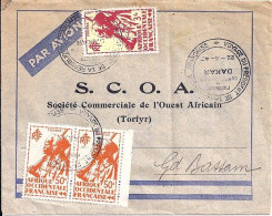 AOF N° 7x2/16 S/L.DE DAKAR/22.4.47 POUR Gd BASSAM + CACHET VISITE DU PRESIDENT DE LA REPUBLIQUE … - Briefe U. Dokumente