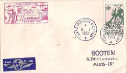 AOF N° 4 S/L. DE ABIDJAN/5.2.51 + CACHET FOIRE EXPO/ABIDJAN/FEVRIER 1951 POUR LA FRANCE - Cartas & Documentos