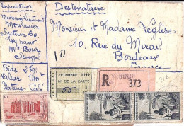AOF N° 39/42x2 S/DESSUS DE COLIS REC. DE M’BOUR/SEPT.49 POUR LA FRANCE - Cartas & Documentos